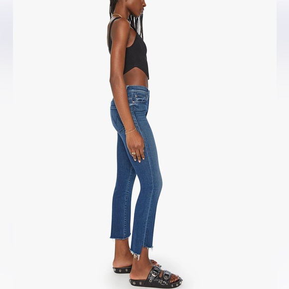 Mother The Insider High Waist Step Frayed Hem Crop Jeans Size 25 Sake to me - Picture 2 of 11